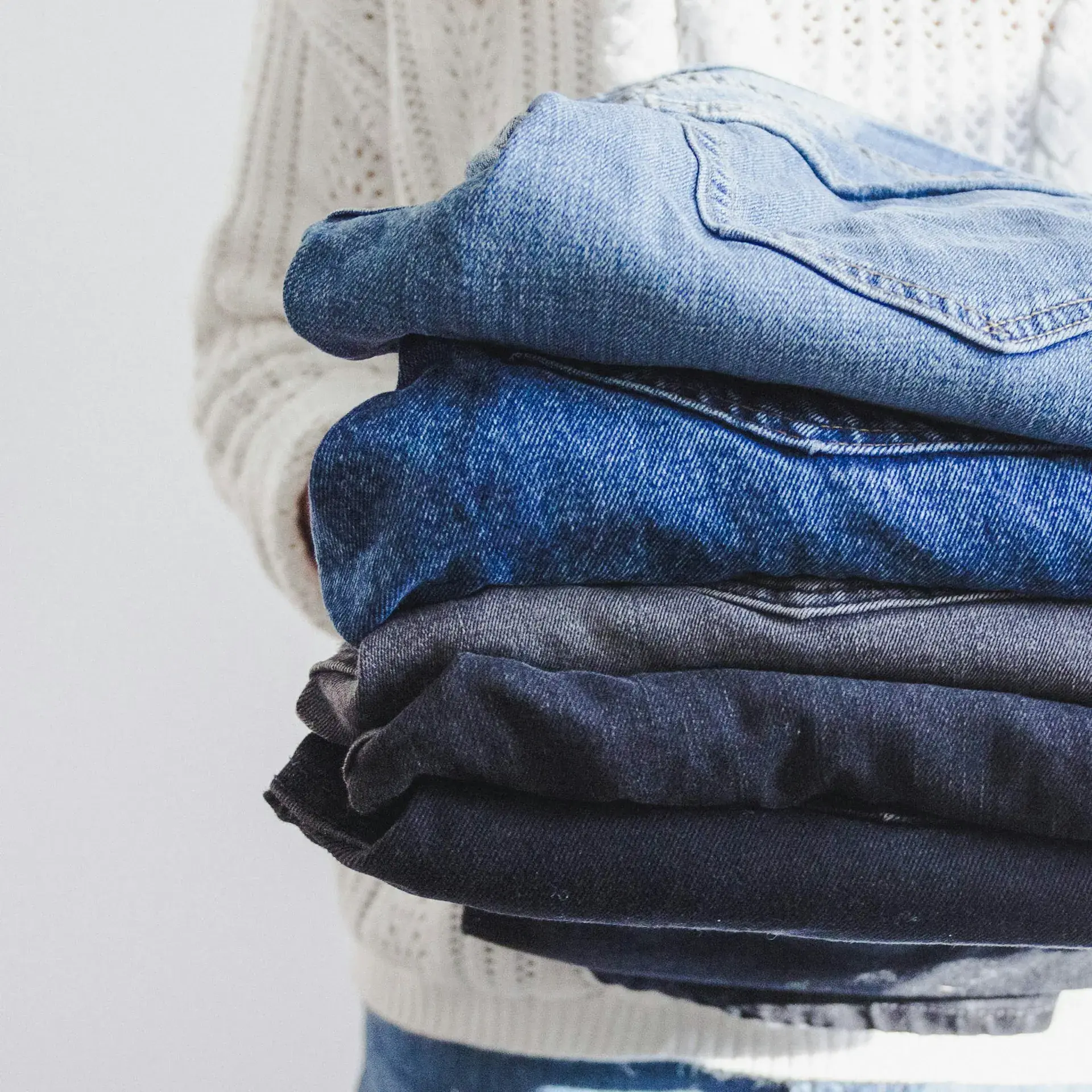 Folded woven trousers stacked — stock illustration for trousers